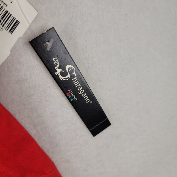 Vintage 90s Sharagano Blouse Jacket L Button Pleated Pockets Red Deadstock NEW - Picture 7 of 10